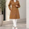 Trench marron semi-imperméable pour femme , livraison partout au Maroc