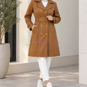 Trench marron semi-imperméable pour femme , livraison partout au Maroc