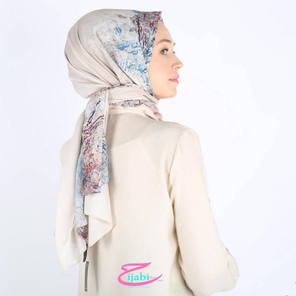 chale crepe digitale beige hijabistore maroc