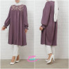 tunique femme mauve brodee hijabistore Maroc