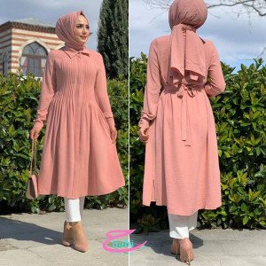 tunique rose a plis femme hijabistore maroc