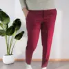 Pantalon rouge grenat classe femme