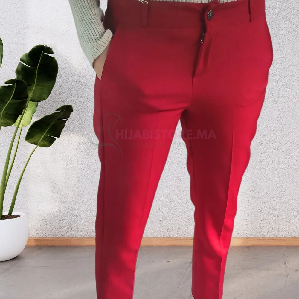 Pantalon rouge classe pour femme