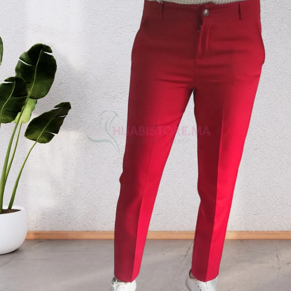 Pantalon rouge classe pour femme