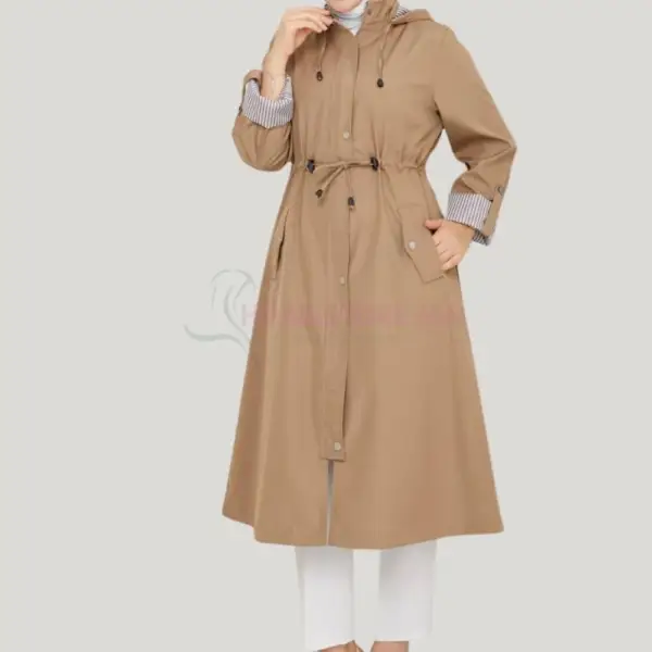 Trench femme beige créme grande taille - vetement turcs e ligne maroc