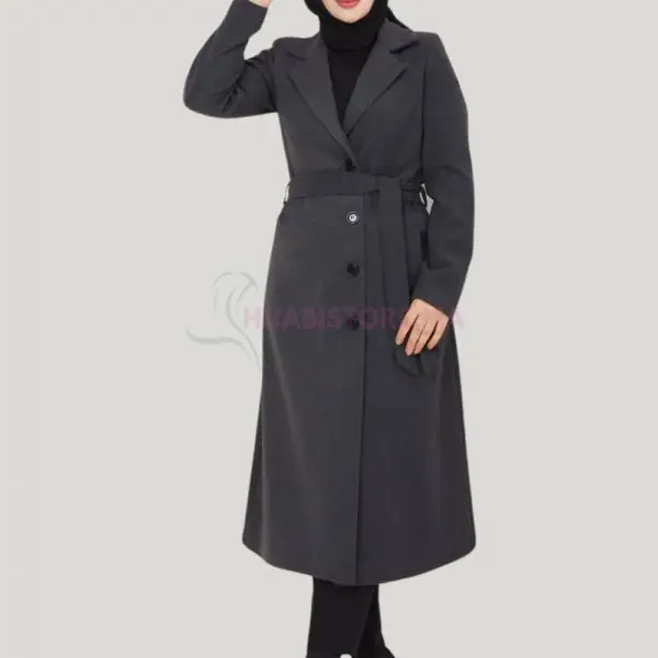 Manteau gris en cachemire pour femme