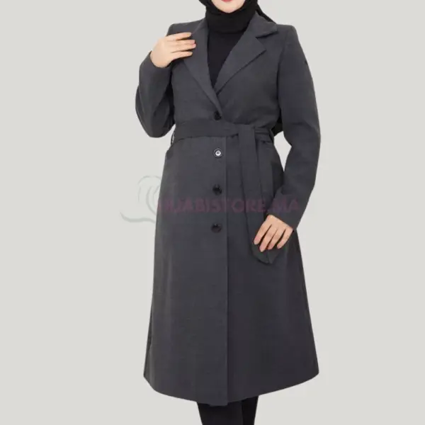 Manteau gris en cachemire pour femme