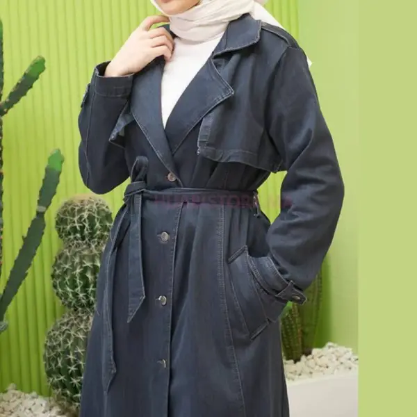 Trench long jean femme en ligne Maroc