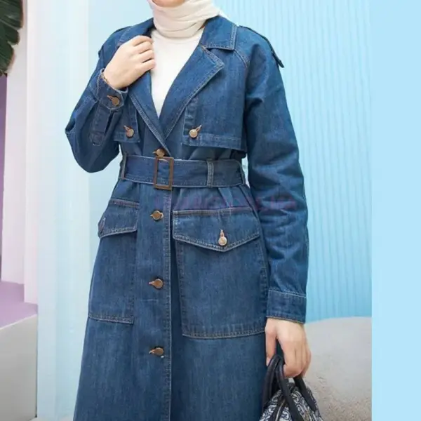 Trench femme jean bleu foncé