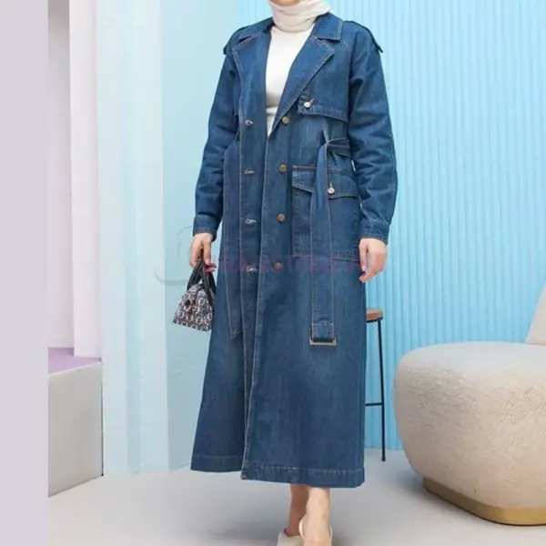 Trench femme jean bleu foncé