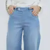 Pantalon jean large bleu light,