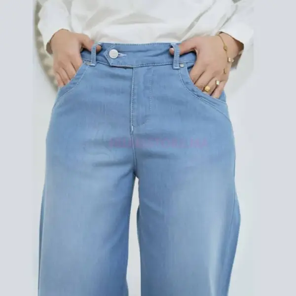 Pantalon jean large bleu light,