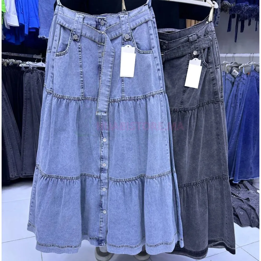 Jupe jean à boutons femme en ligne Maroc
