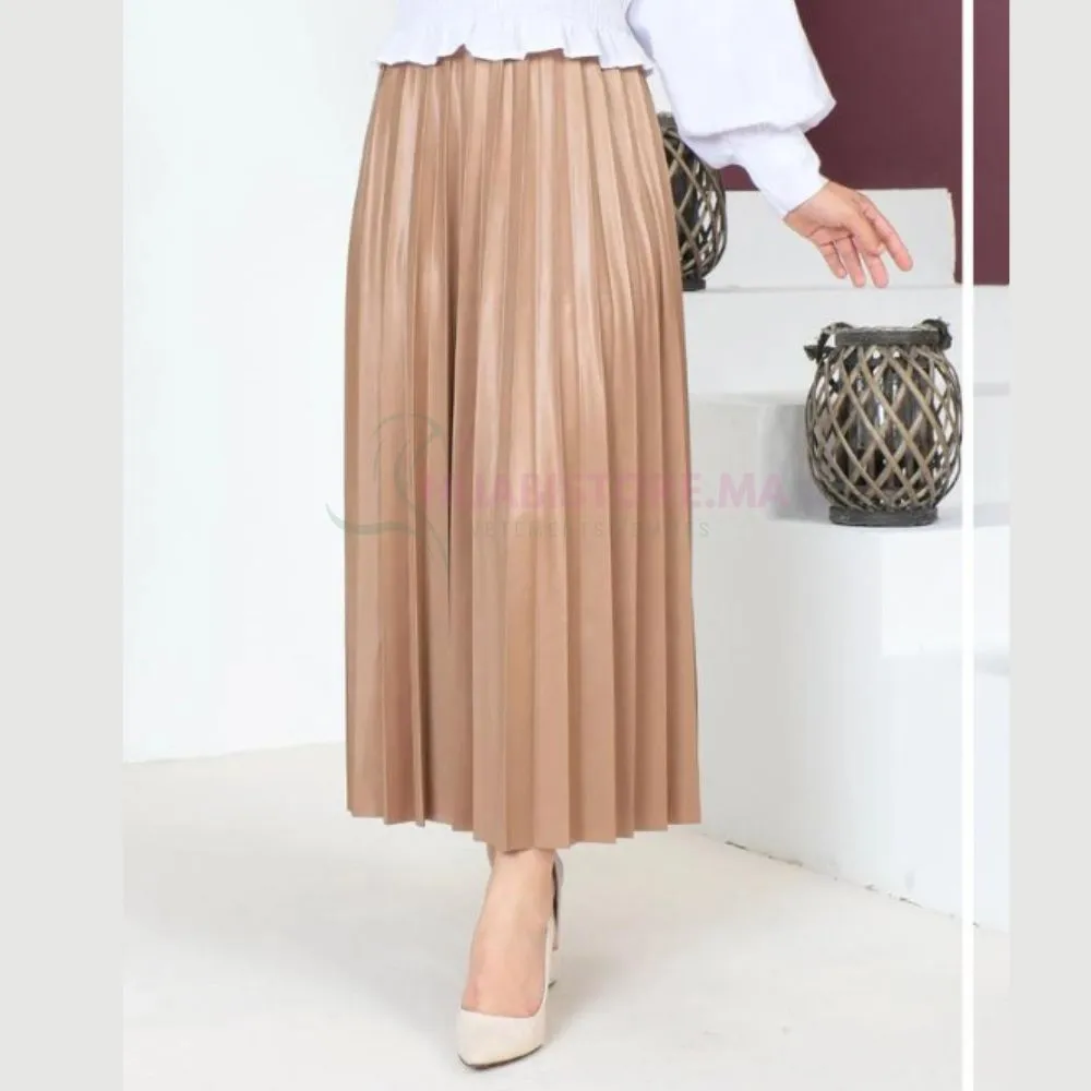 jupe plisse effet cuir de turquie en ligne maroc