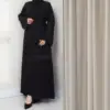 Abaya femme 2 piéces noire de turquie en ligne Maroc
