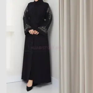 Abaya noire 2 piéces de turquie en ligne Maroc