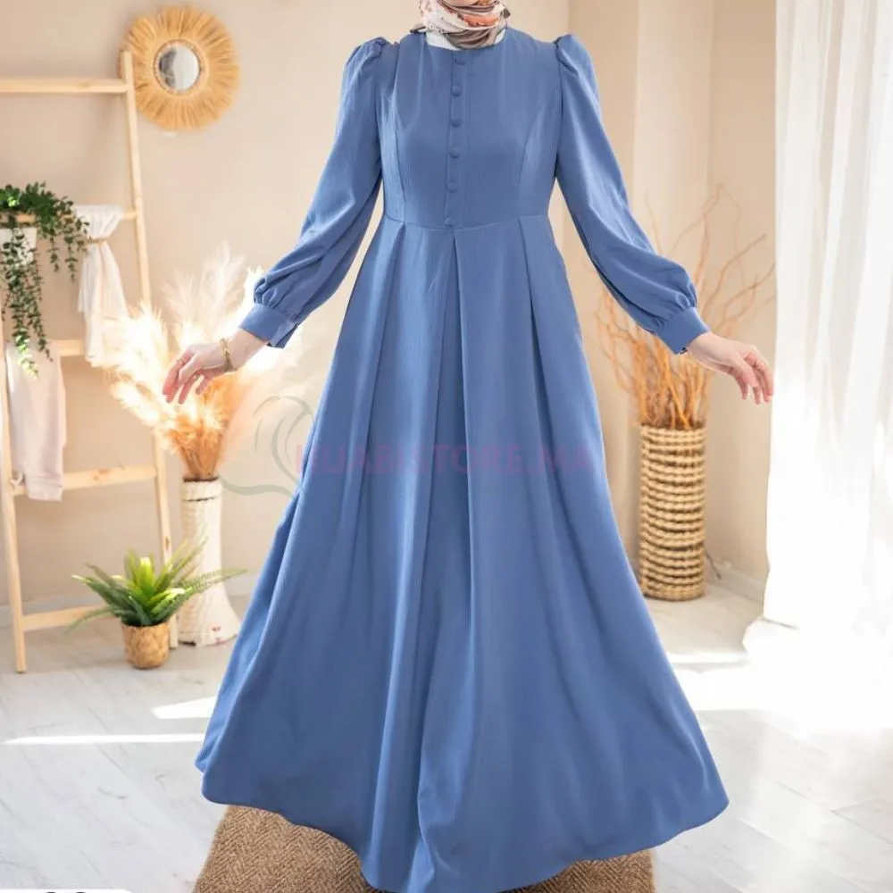 Robe Bleue à ceinture turque en ligne pour femmes au maroc