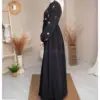 robe noire en crêpe cristal brodée de turquie en ligne au Maroc