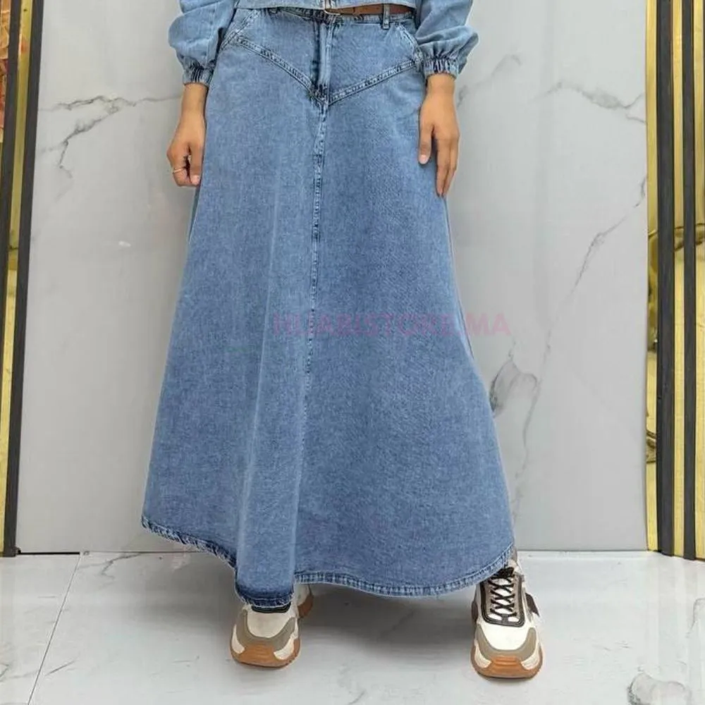 Jupe jean longue , en ligne Maroc, hijabistore by Tyma