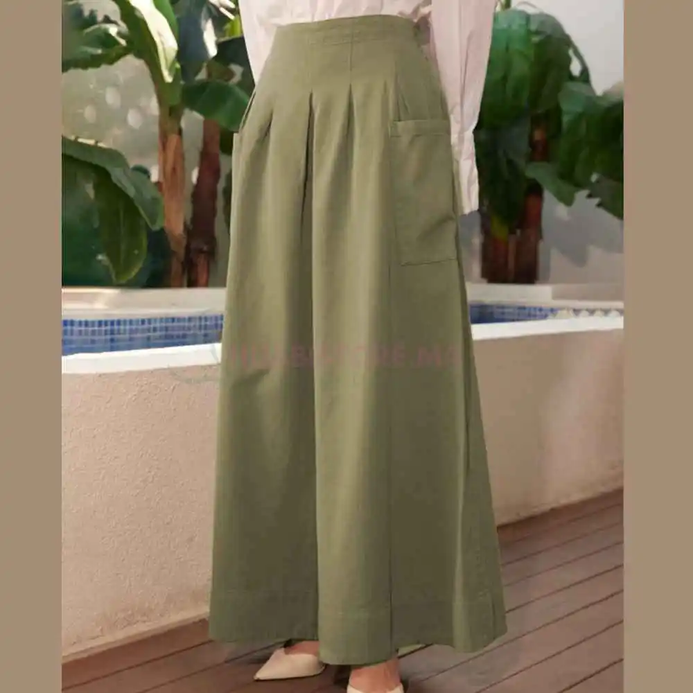 Pantlon jupe vert kaki, jean tencel turc en ligne Maroc