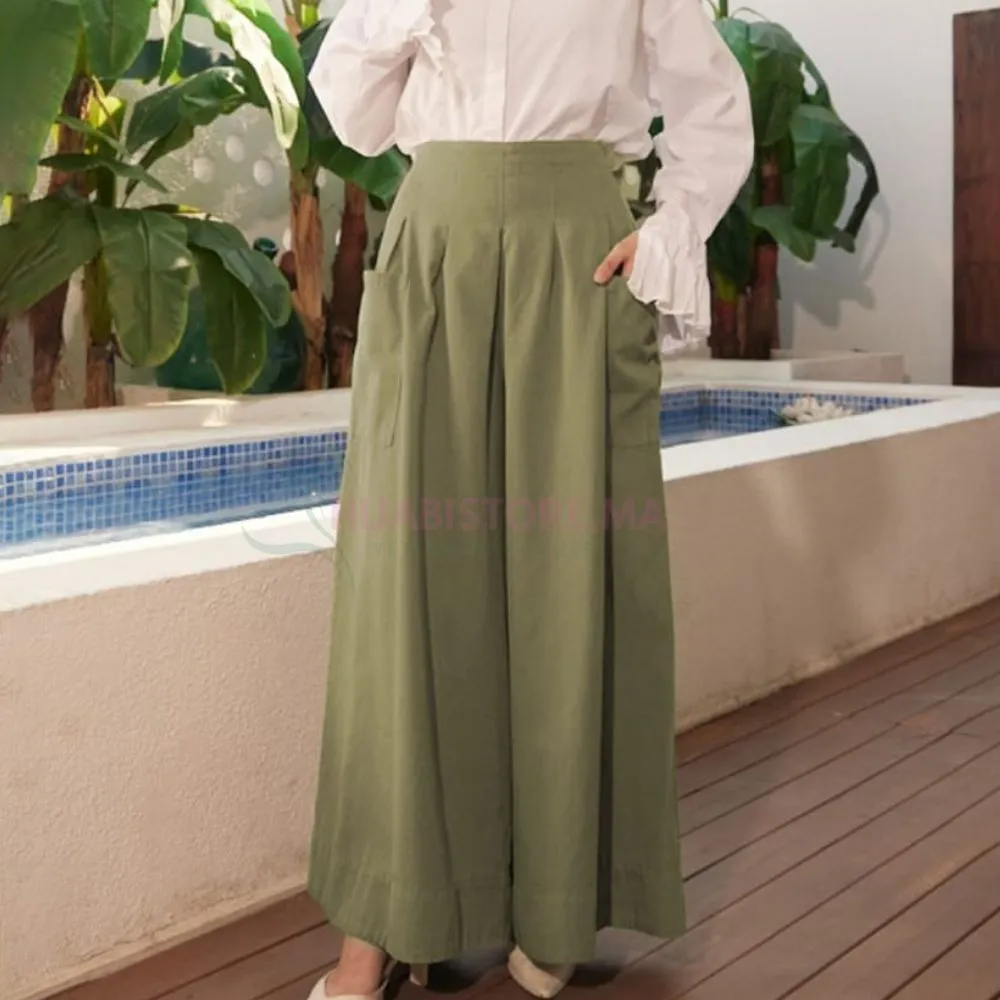 Pantlon jupe vert kaki, jean tencel turc en ligne Maroc