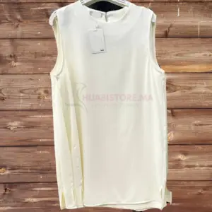 Fond robe blanc en crêpe turc en ligne au Maroc