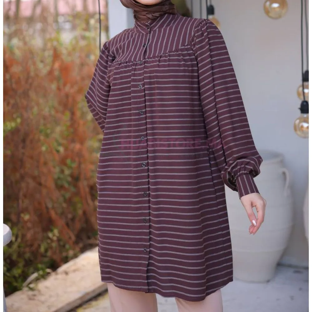 Tunique femme rayée marron