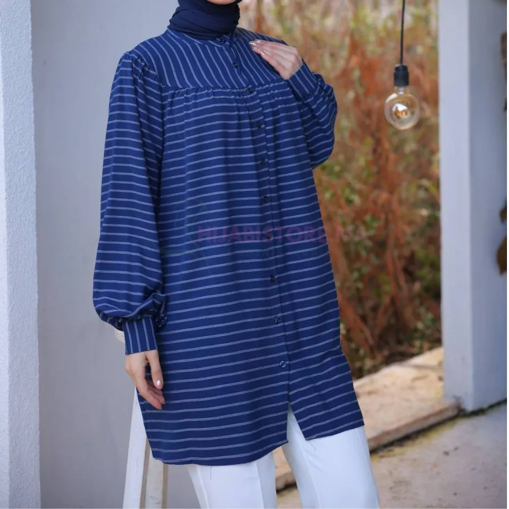 Tunique femme rayée bleue, en ligne maroc