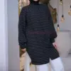 Tunique femme rayée noire, en ligne maroc
