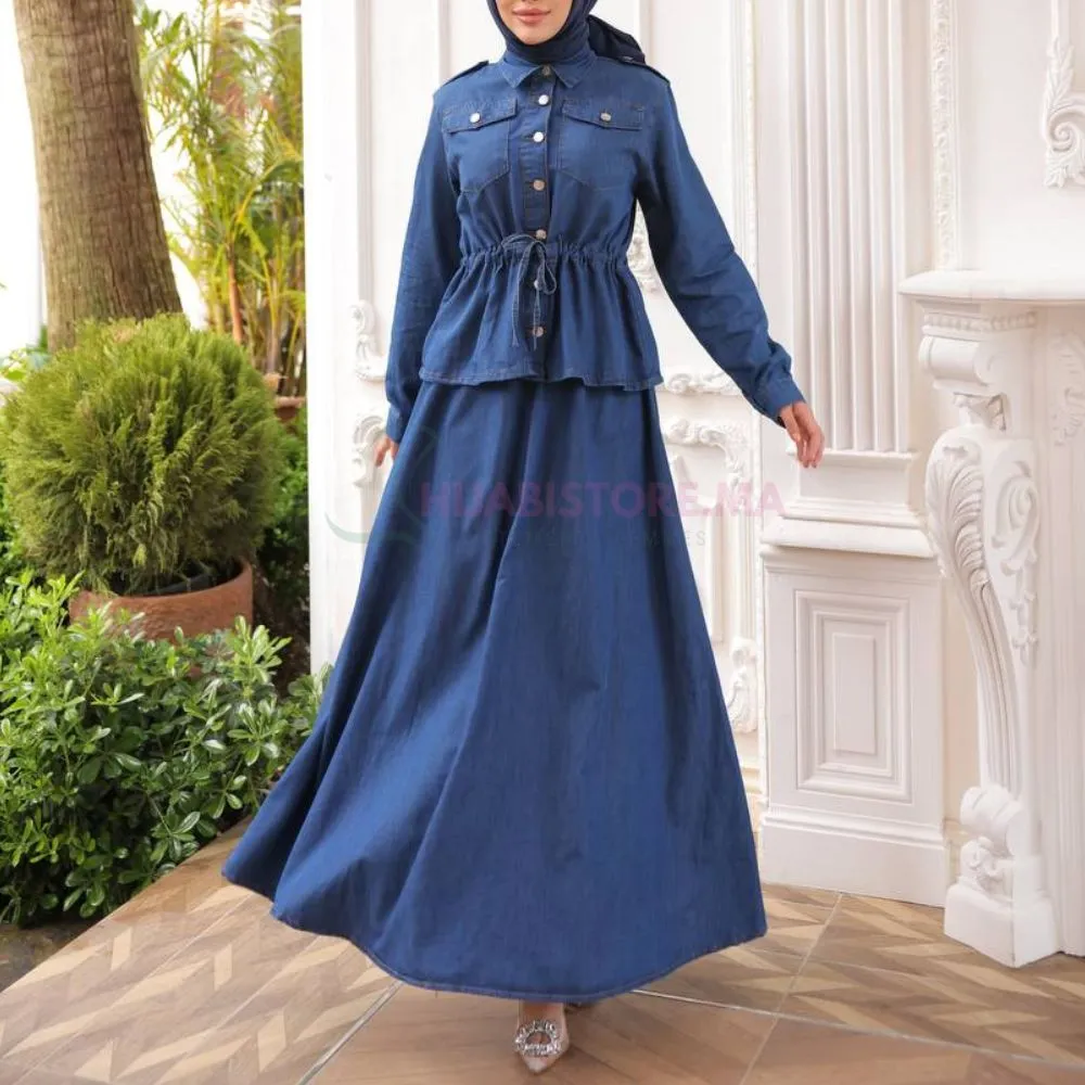 ensemble jupe jean turc en ligne maroc , hijabistore by tyma