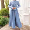 ensemble jupe jean clair turc en ligne maroc , hijabistore by tyma