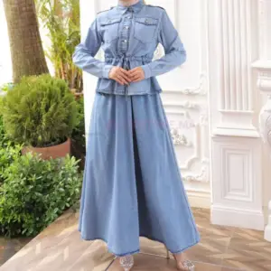 ensemble jupe jean clair turc en ligne maroc , hijabistore by tyma