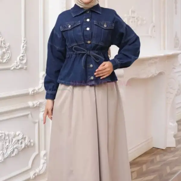 Veste femme en jean foncé turc en ligne Maroc