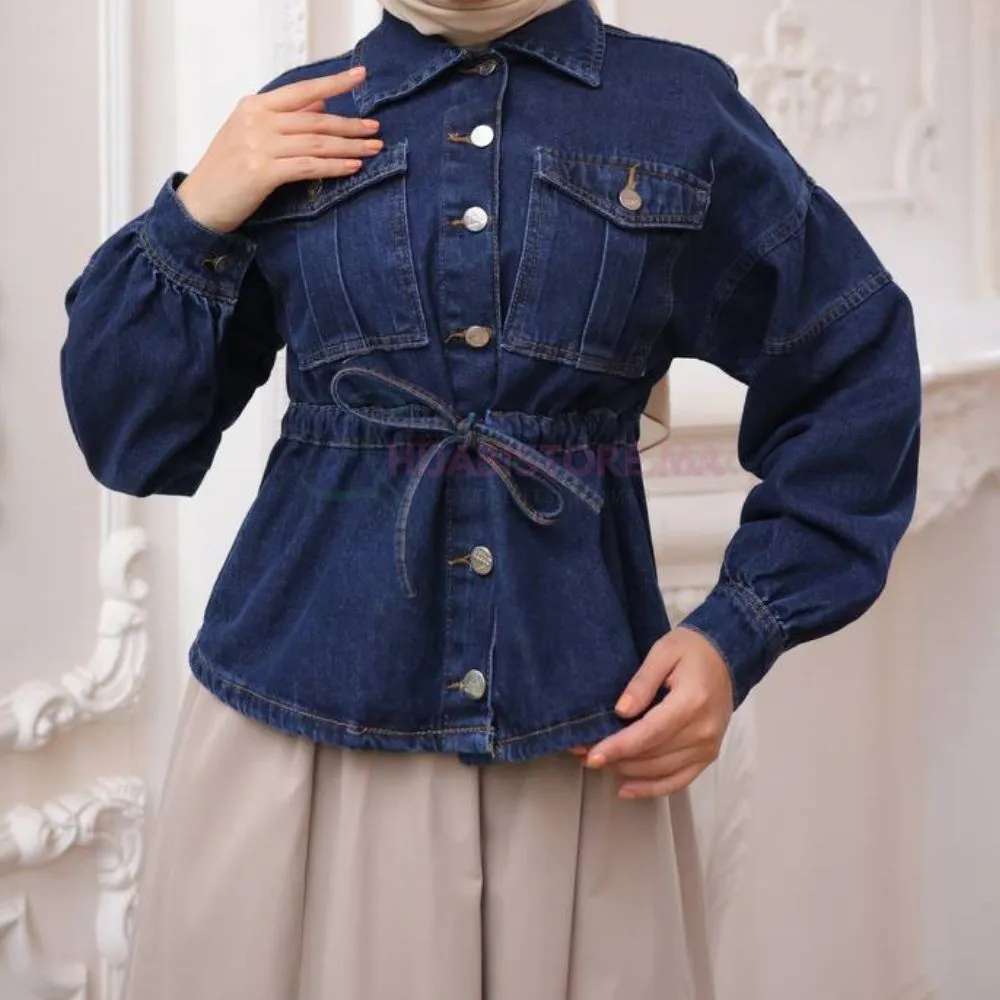 Veste femme en jean foncé turc en ligne Maroc