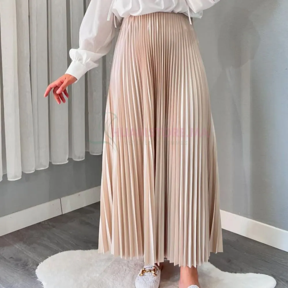 jupe plissée effet cuir , turc en ligne au Maroc, hijaistire by tyma