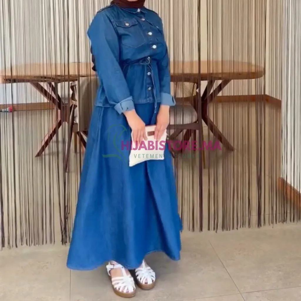 ensemble jupe jean turc en ligne maroc , hijabistore by tyma