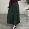 Jupe plissée vert crêpe scuba , en ligne maroc, hijabistore by tyma