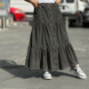 jupe jean gris à boutons truc en ligne au maroc , hijabistore by Tyma