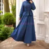 Ensemble femme avec veste et jupe longue en jean foncé turc pour femmes en ligne maroc