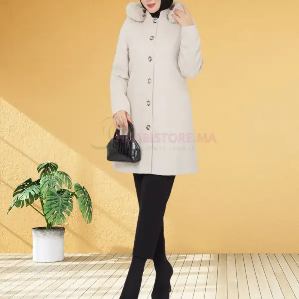 manteau cachemire turc femme motif beige hijabistore.ma