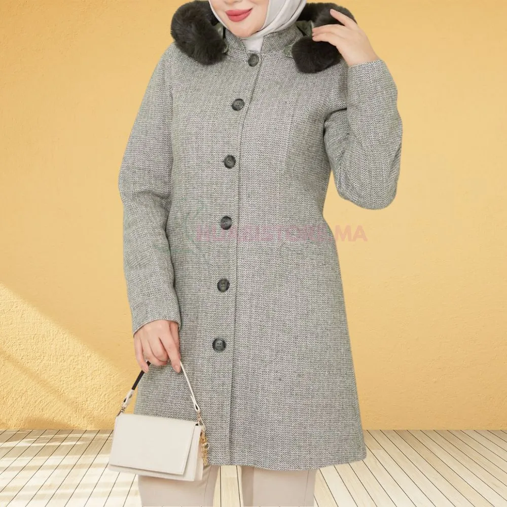 Manteau en cachemire pour femme motif vert, manteaux turcs maroc