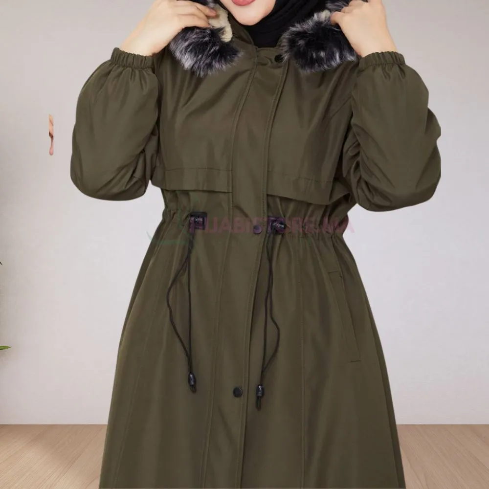 Manteau olivier rembourré turc semi impermeable femme en ligne maroc