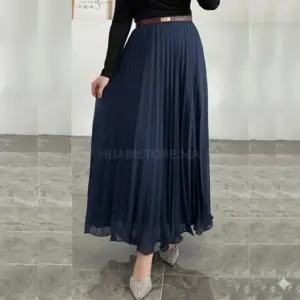 jupe plissée chiffon bleue en ligne maroc , hijabistore maroc