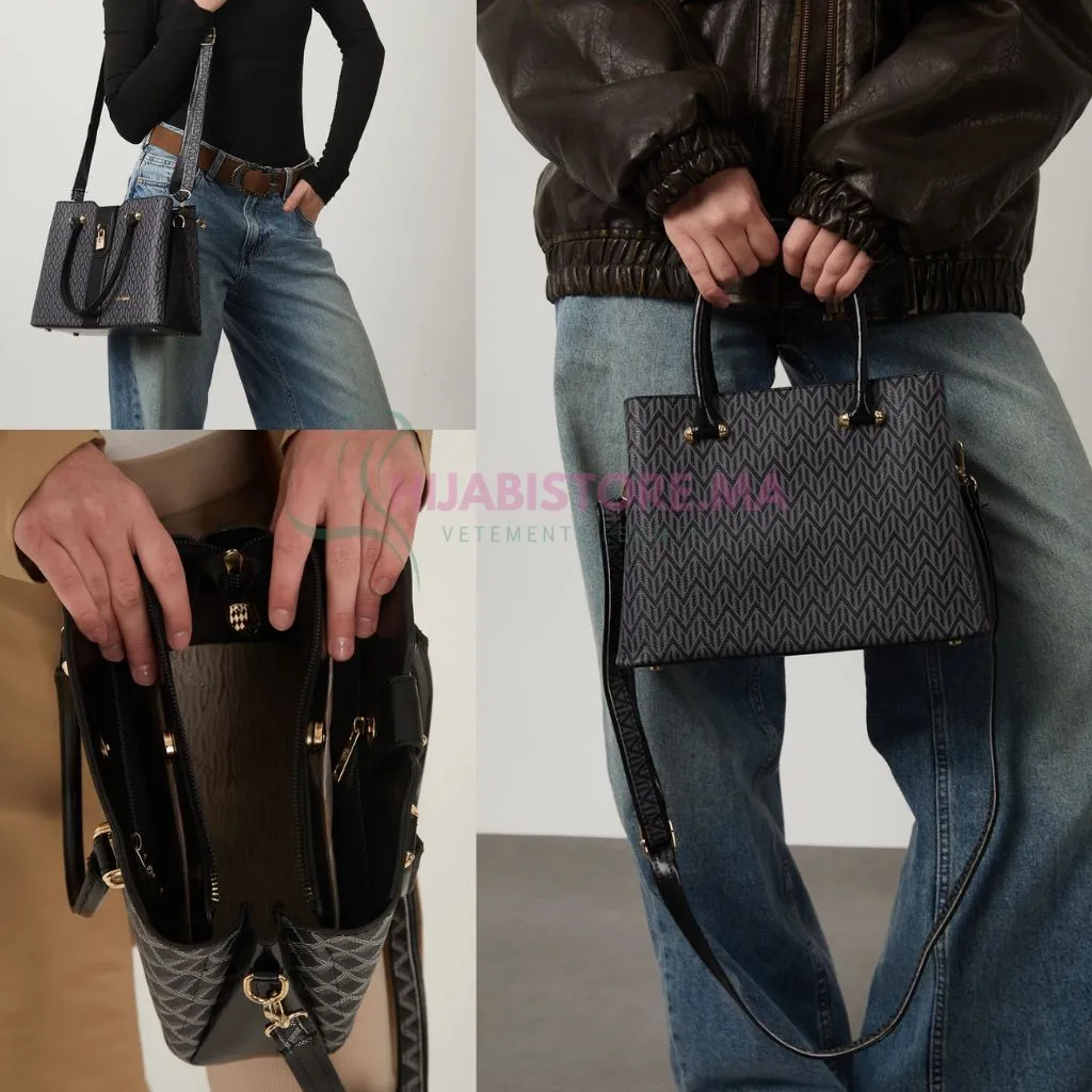 Sac noir à motif pour femmes made de turquie en ligne au Maroc