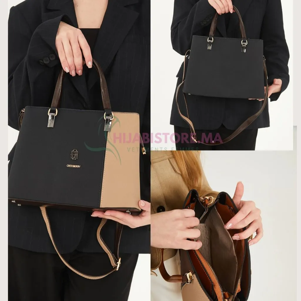 Sac Noir– Beige foncé pour femmes de turquie en ligne au Maroc