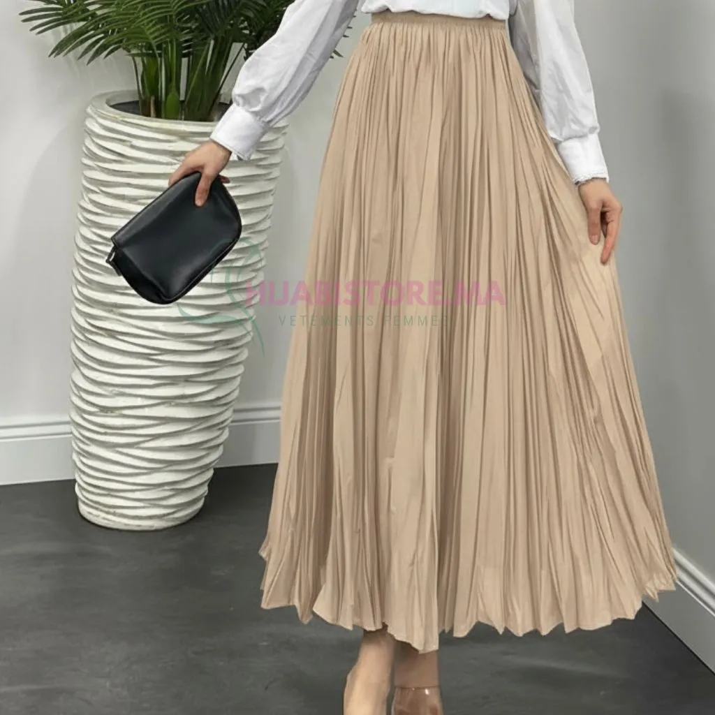 Jupe beige voile de coton , en ligne pour femmes au Maroc