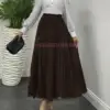 Jupe marron foncé voile de coton, en ligne pour femmes au Maroc