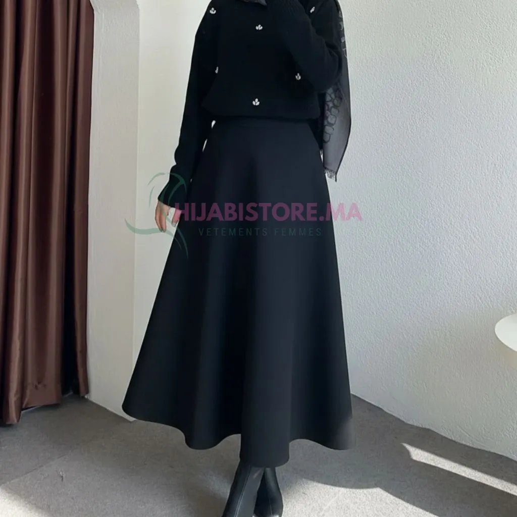 Jupe scuba hiver noire made turquie en ligne maroc