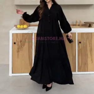 Robe en lys noire made turquie , en ligne Maroc