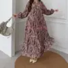 robe en viscose motif marron mad eturquie Livraison Maroc